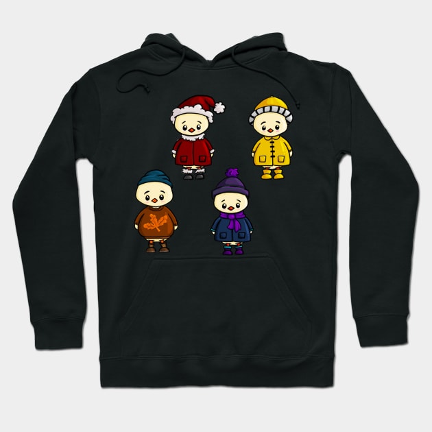 Group of Seasonal Cute Ducks Hoodie by Fun4theBrain